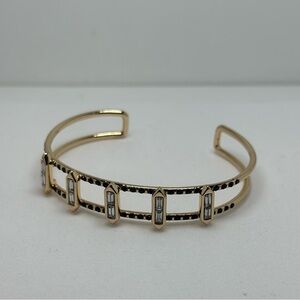 Gold and Silver Film Strip Cuff Bracelet